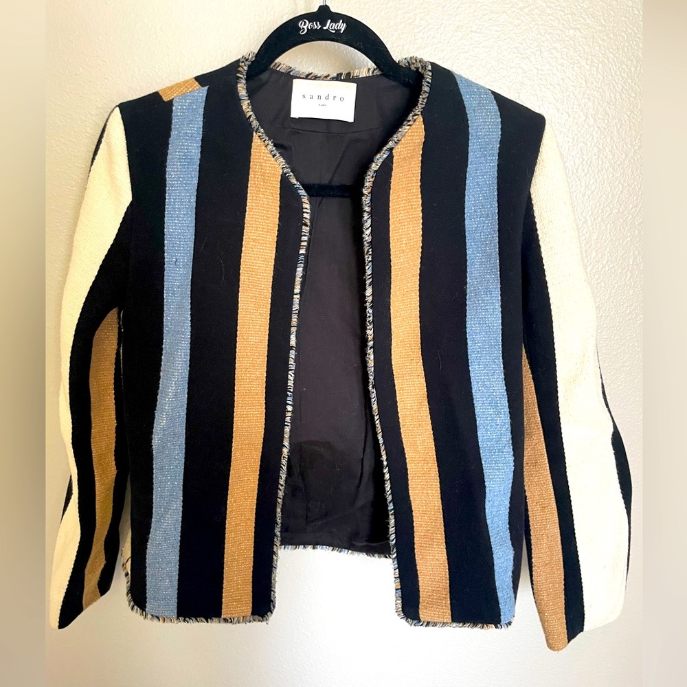 Vintage French color blocked blazer